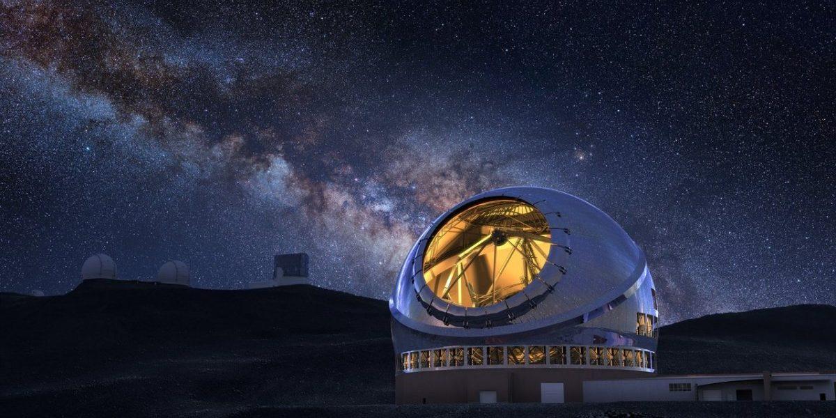 An illustration of what the Thirty-Meter Telescope will look like once completed